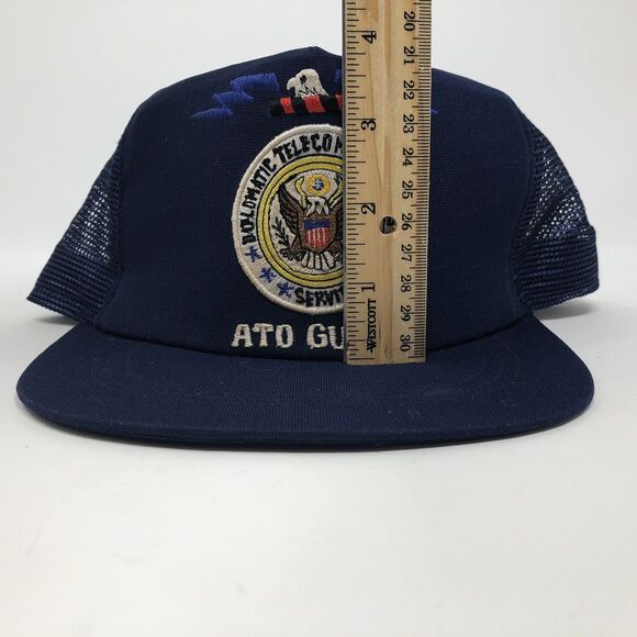 Vtg Diplomatic Telecommunications Service Hat Blue Snapback ATO GUAM US NTS - Picture 10 of 10